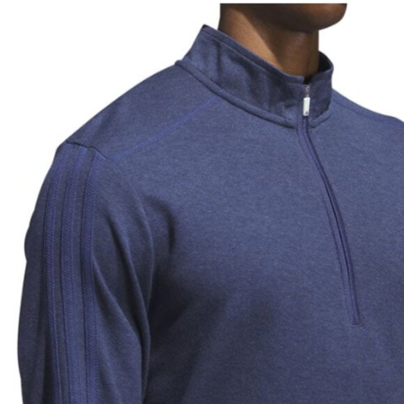 NWT New Adidas Men's 3-Stripe 1/4 Quarter Zip Golf Pullover Medium M Shirt Top - Picture 3 of 8